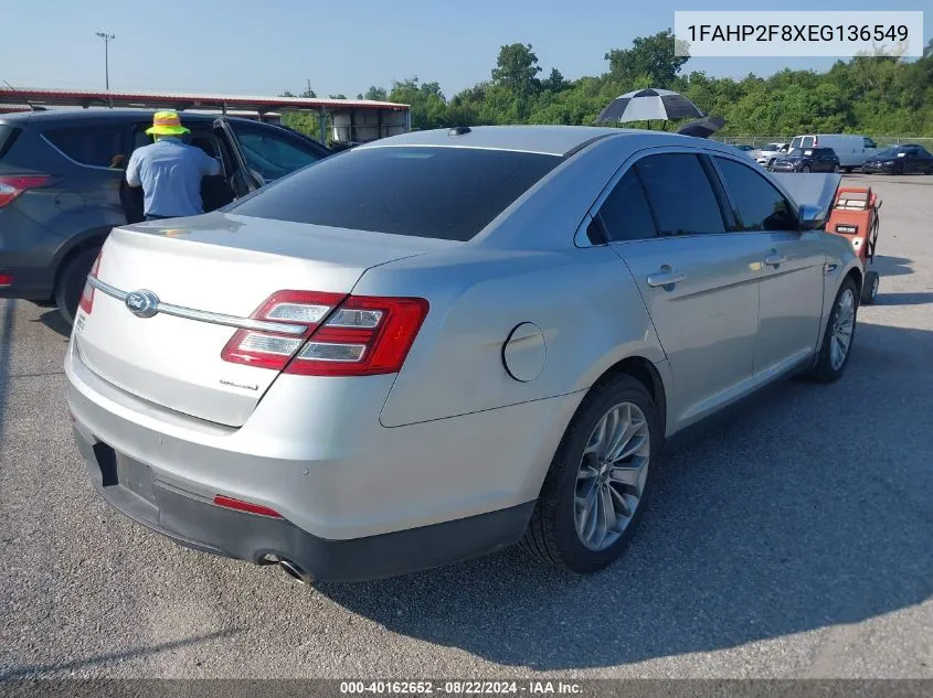 2014 Ford Taurus Limited VIN: 1FAHP2F8XEG136549 Lot: 40162652