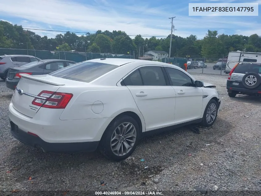 2014 Ford Taurus Limited VIN: 1FAHP2F83EG147795 Lot: 40246904