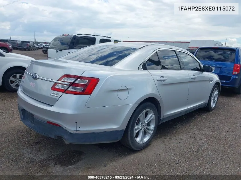 1FAHP2E8XEG115072 2014 Ford Taurus Sel