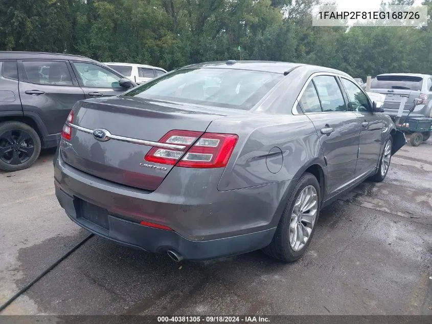 1FAHP2F81EG168726 2014 Ford Taurus Limited