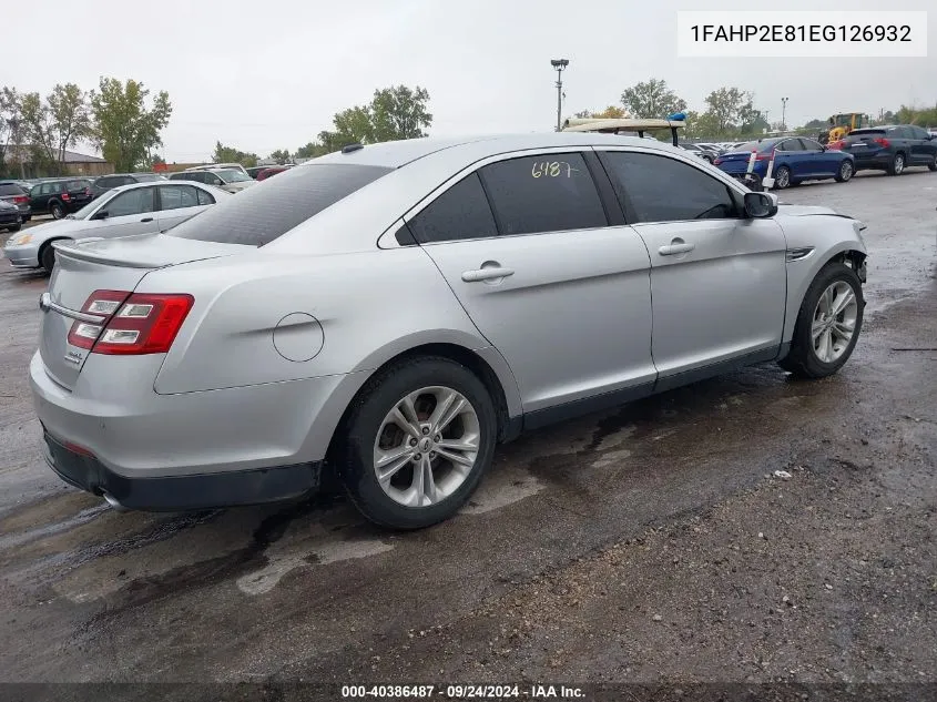 1FAHP2E81EG126932 2014 Ford Taurus Sel