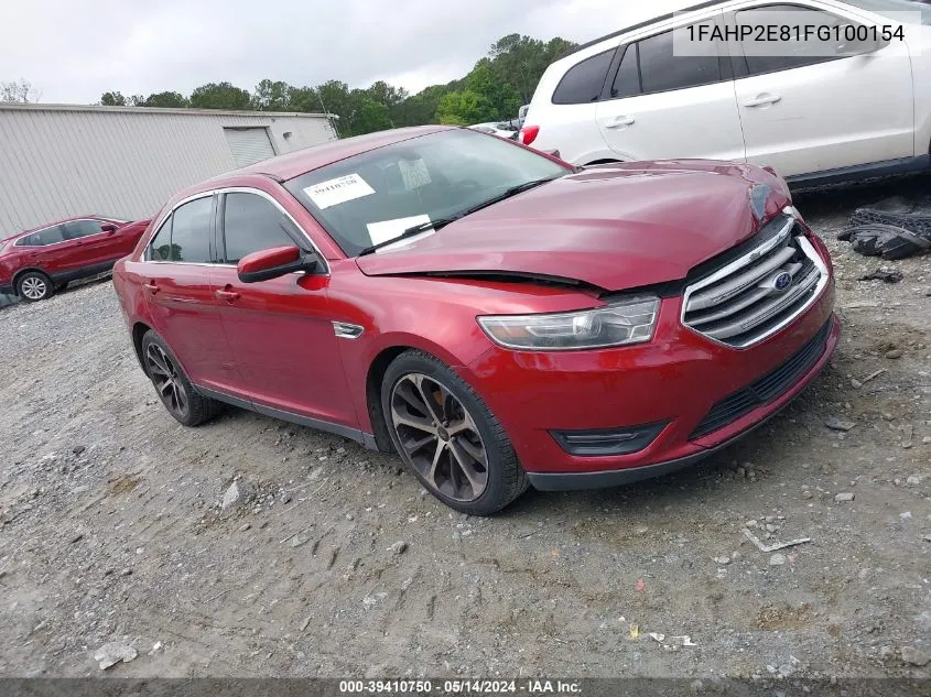 2015 Ford Taurus Sel VIN: 1FAHP2E81FG100154 Lot: 39410750