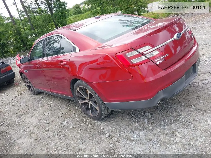 2015 Ford Taurus Sel VIN: 1FAHP2E81FG100154 Lot: 39410750