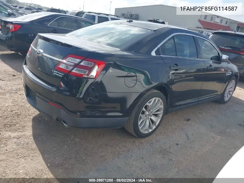 2015 Ford Taurus Limited VIN: 1FAHP2F85FG114587 Lot: 39971250