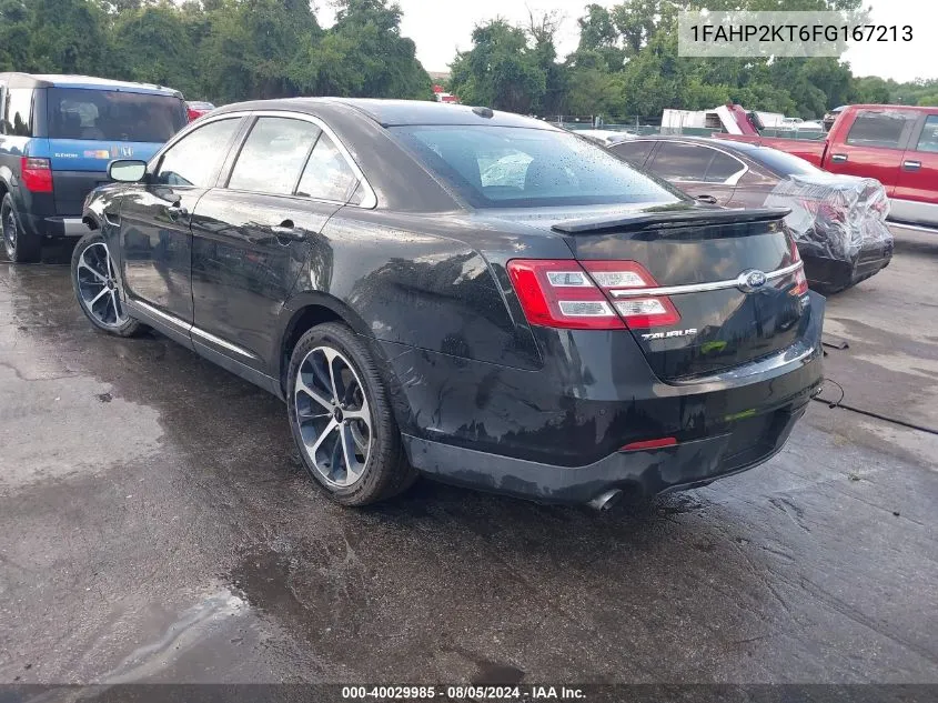 2015 Ford Taurus Sho VIN: 1FAHP2KT6FG167213 Lot: 40029985