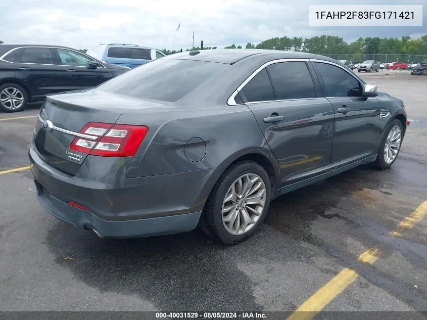 2015 Ford Taurus Limited VIN: 1FAHP2F83FG171421 Lot: 40031529