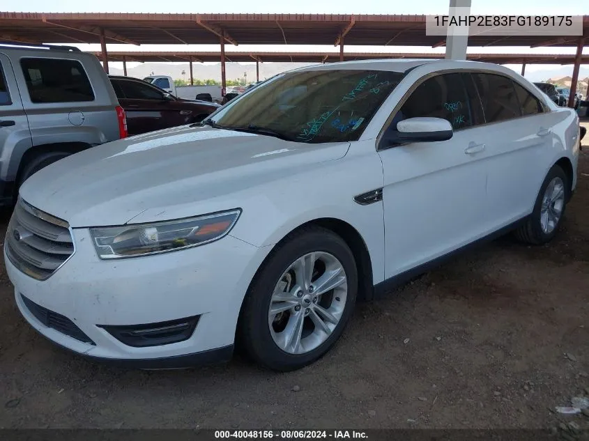 2015 Ford Taurus Sel VIN: 1FAHP2E83FG189175 Lot: 40048156