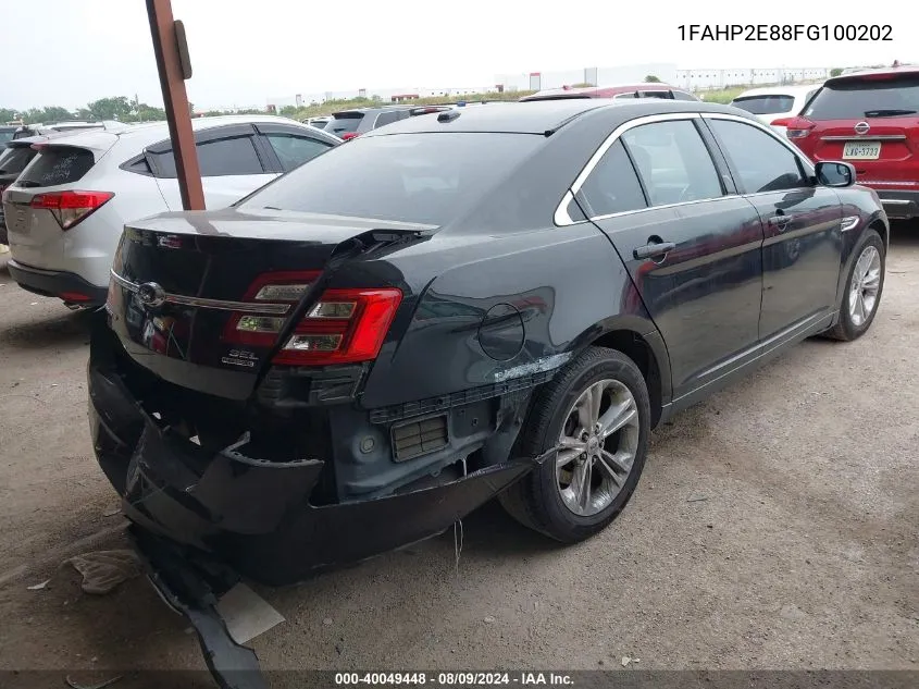 2015 Ford Taurus Sel VIN: 1FAHP2E88FG100202 Lot: 40049448