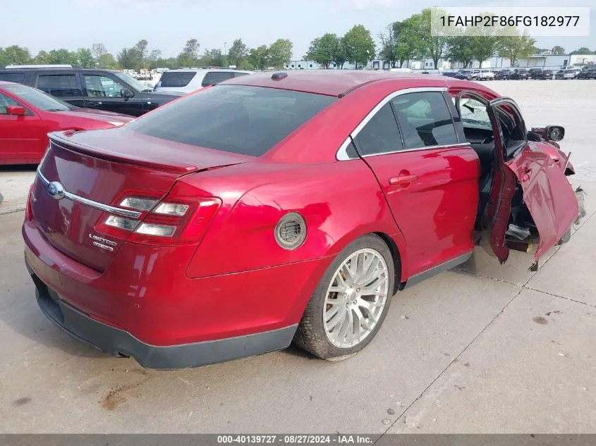 2015 Ford Taurus Limited VIN: 1FAHP2F86FG182977 Lot: 40139727