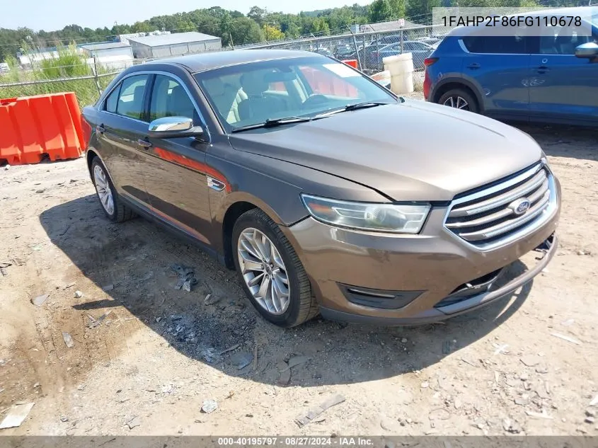 2015 Ford Taurus Limited VIN: 1FAHP2F86FG110678 Lot: 40195797