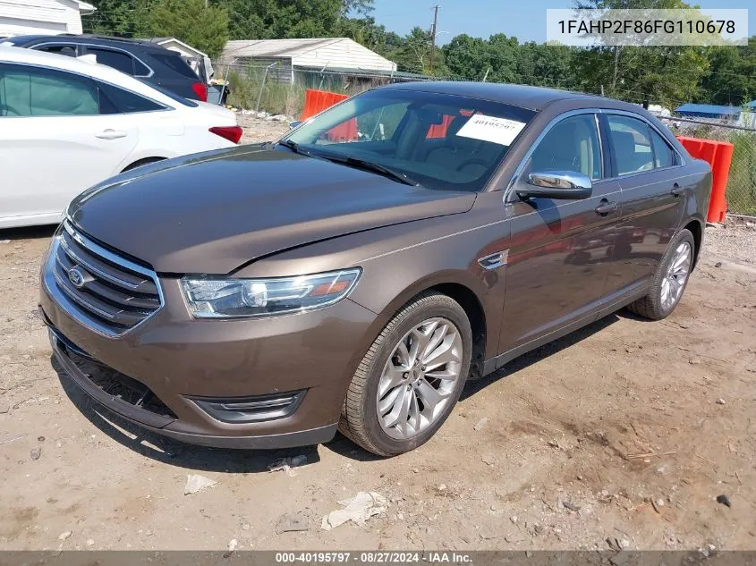 2015 Ford Taurus Limited VIN: 1FAHP2F86FG110678 Lot: 40195797