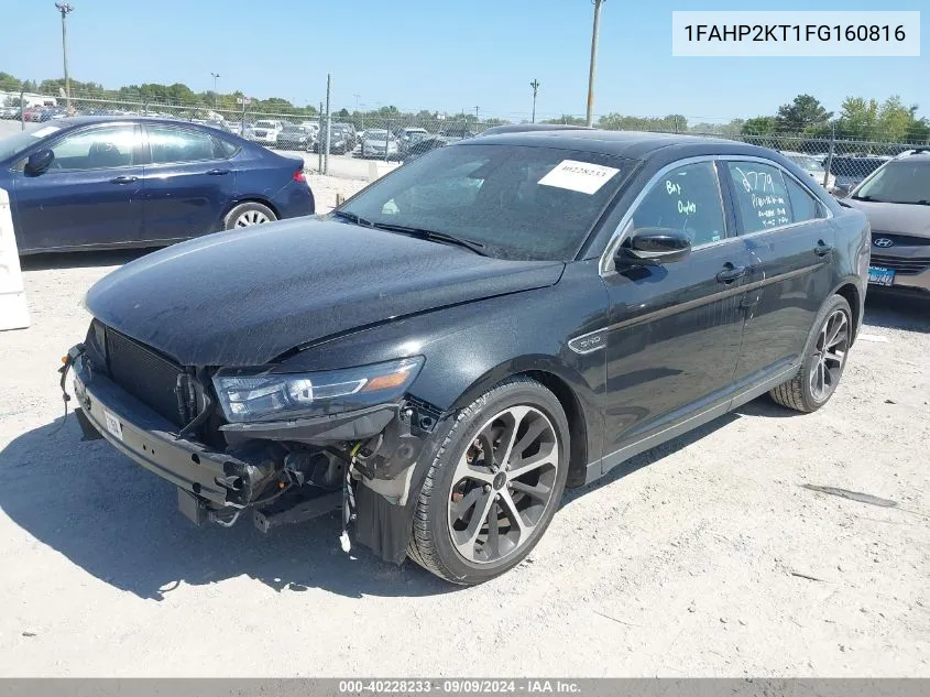 2015 Ford Taurus Sho VIN: 1FAHP2KT1FG160816 Lot: 40228233