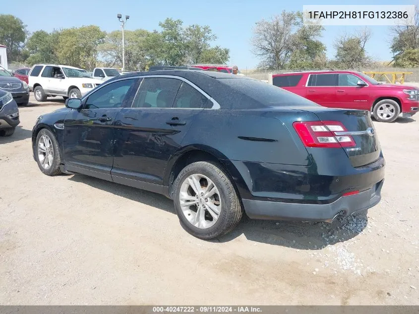 2015 Ford Taurus Sel VIN: 1FAHP2H81FG132386 Lot: 40247222