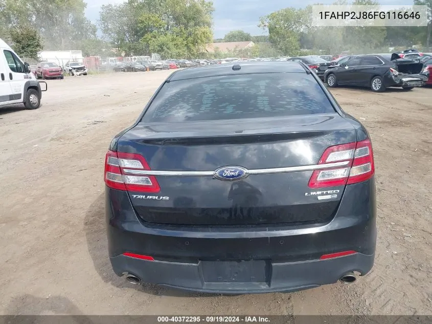 2015 Ford Taurus Limited VIN: 1FAHP2J86FG116646 Lot: 40372295