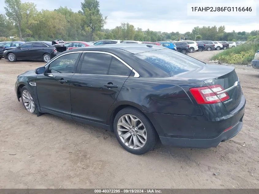 2015 Ford Taurus Limited VIN: 1FAHP2J86FG116646 Lot: 40372295