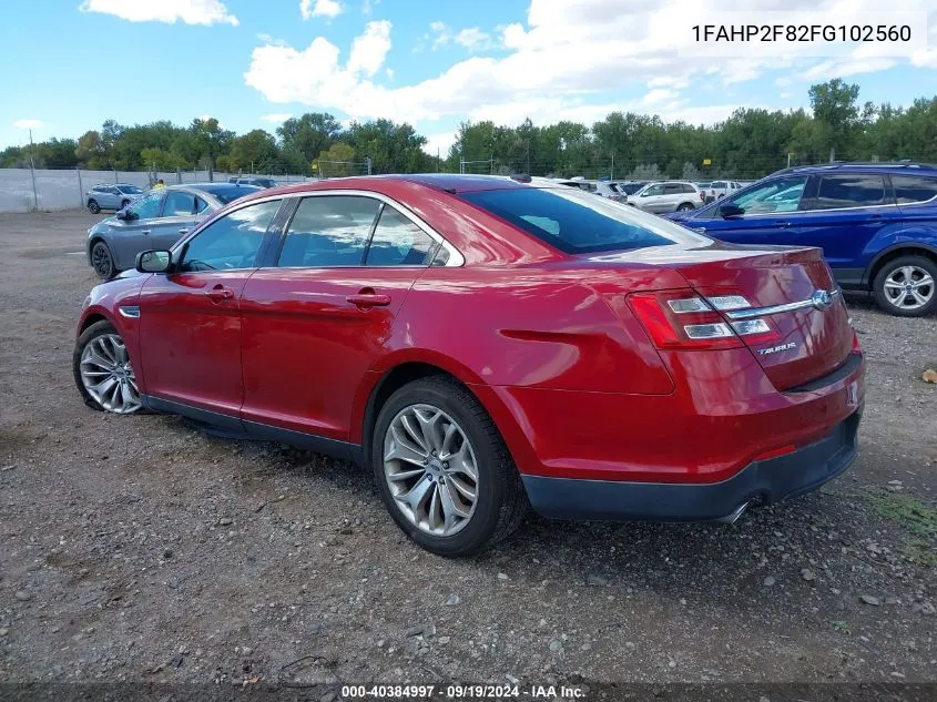 2015 Ford Taurus Limited VIN: 1FAHP2F82FG102560 Lot: 40384997