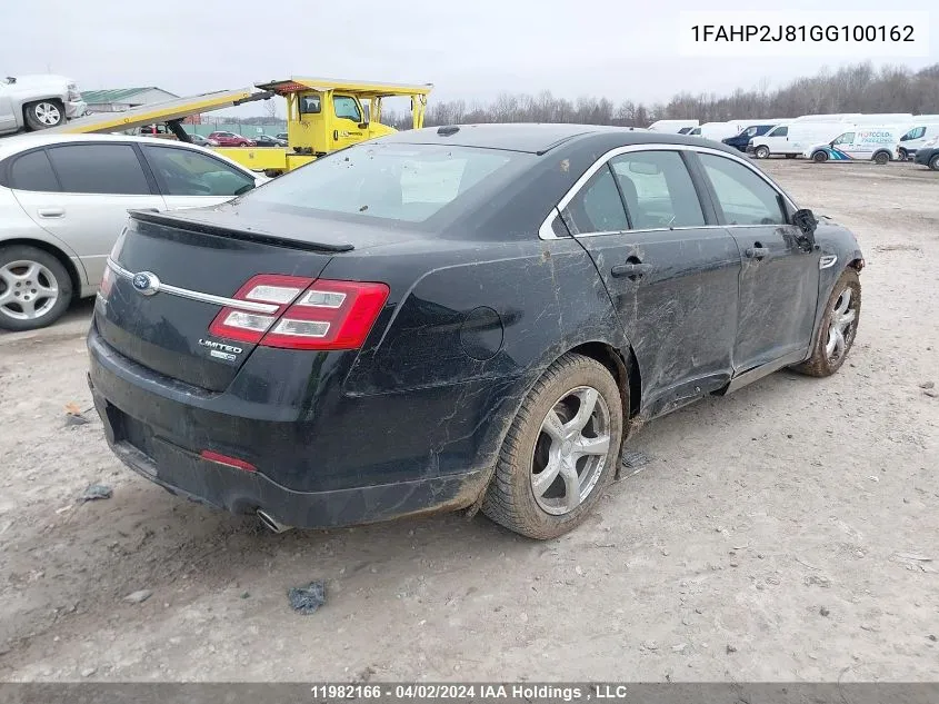 2016 Ford Taurus Limited VIN: 1FAHP2J81GG100162 Lot: 11982166