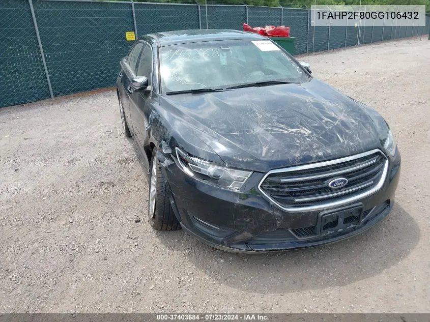 2016 Ford Taurus Limited VIN: 1FAHP2F80GG106432 Lot: 37403684