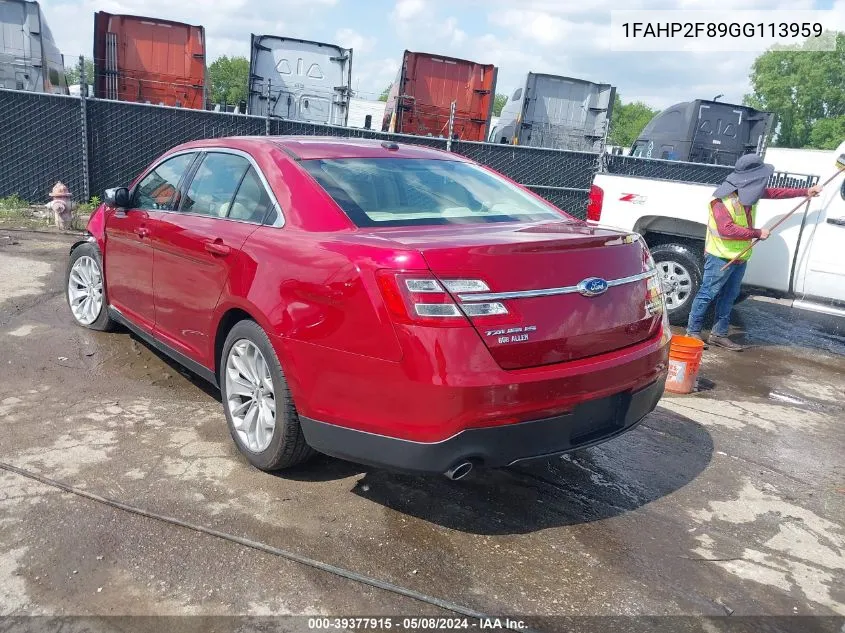 1FAHP2F89GG113959 2016 Ford Taurus Limited