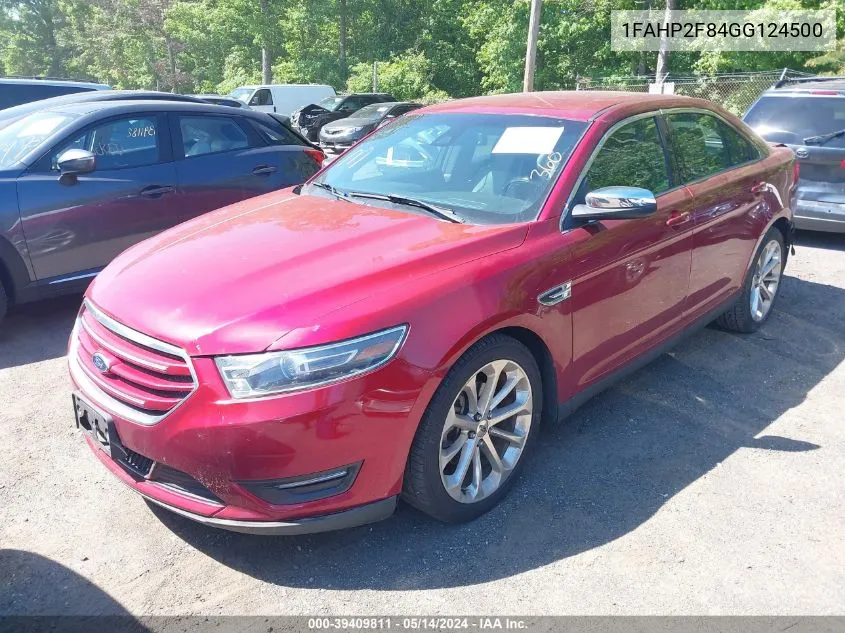 2016 Ford Taurus Limited VIN: 1FAHP2F84GG124500 Lot: 39409811