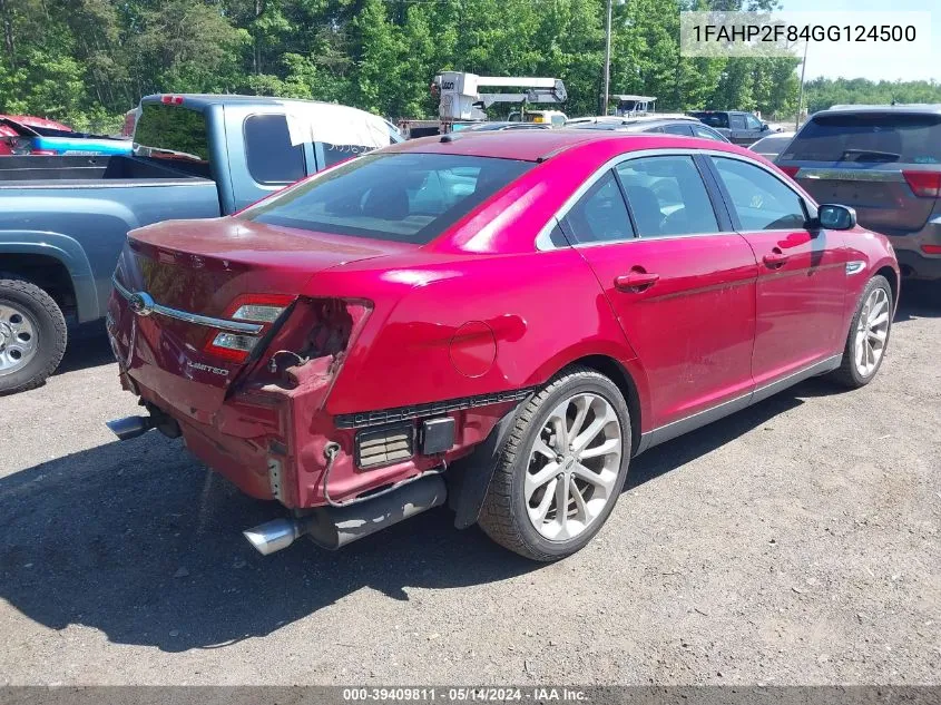 1FAHP2F84GG124500 2016 Ford Taurus Limited