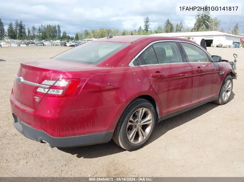 2016 Ford Taurus Sel VIN: 1FAHP2H81GG141817 Lot: 39454572