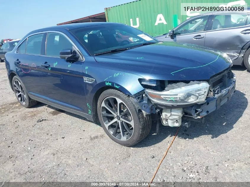 1FAHP2H89GG100058 2016 Ford Taurus Sel