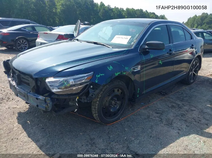 1FAHP2H89GG100058 2016 Ford Taurus Sel