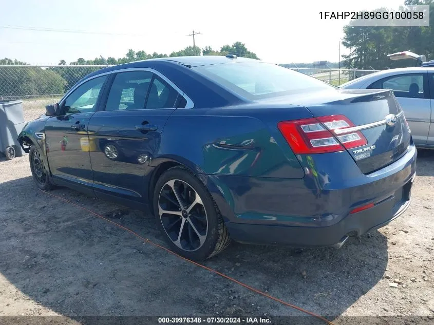 1FAHP2H89GG100058 2016 Ford Taurus Sel