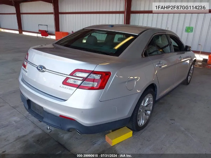 1FAHP2F87GG114236 2016 Ford Taurus Limited