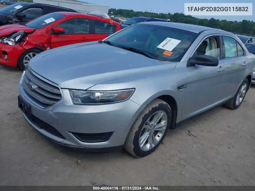 1FAHP2D82GG115832 2016 Ford Taurus Se