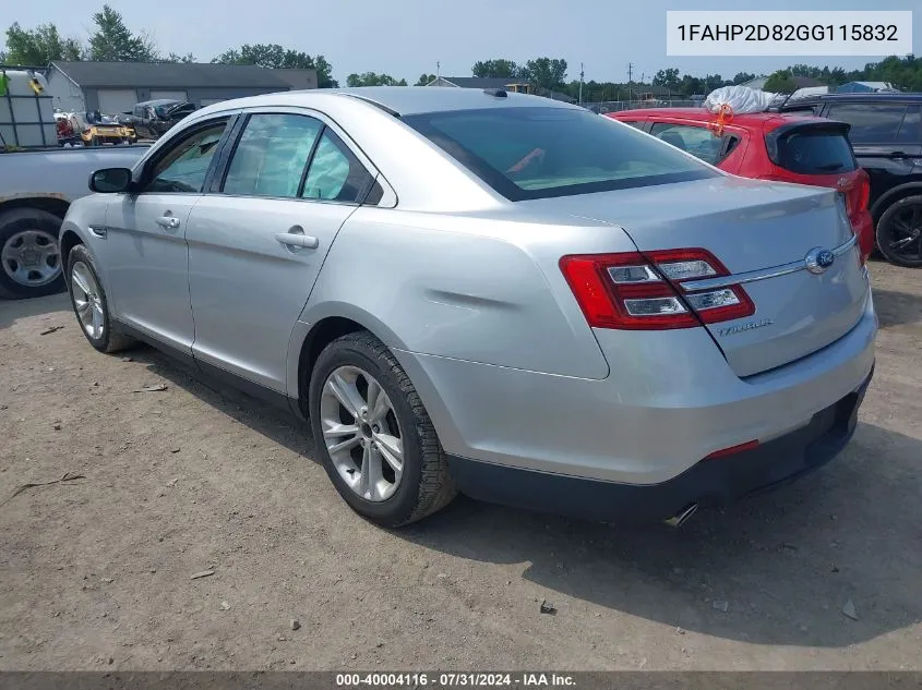 2016 Ford Taurus Se VIN: 1FAHP2D82GG115832 Lot: 40004116