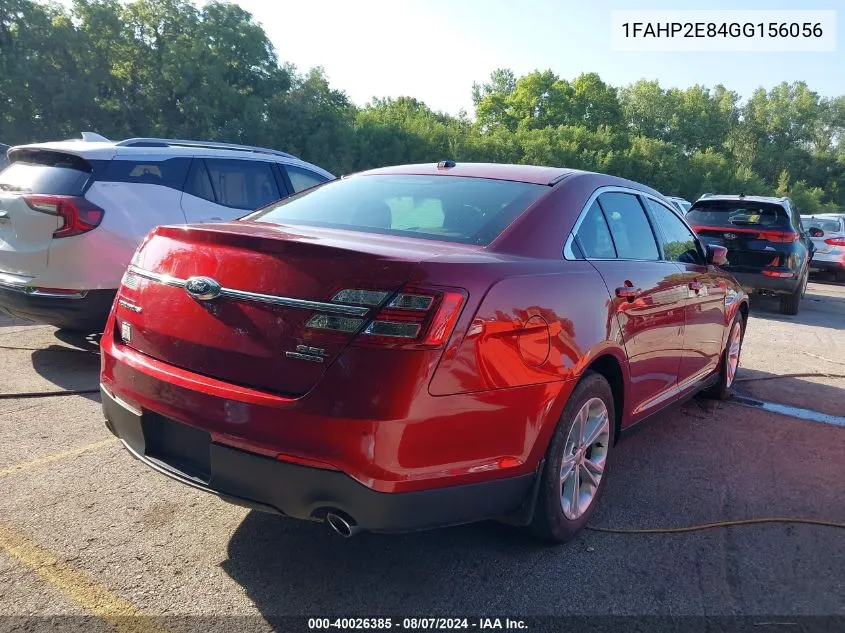 2016 Ford Taurus Sel VIN: 1FAHP2E84GG156056 Lot: 40026385