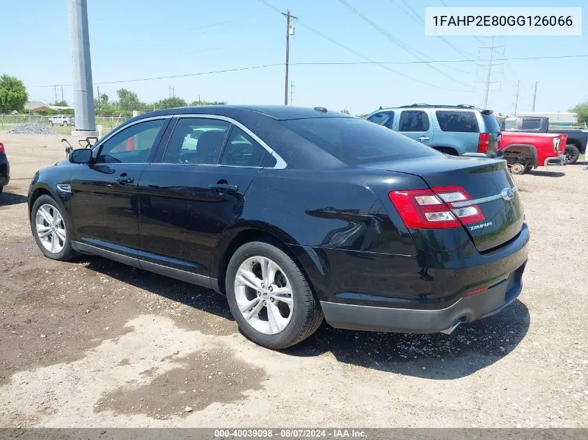 1FAHP2E80GG126066 2016 Ford Taurus Sel