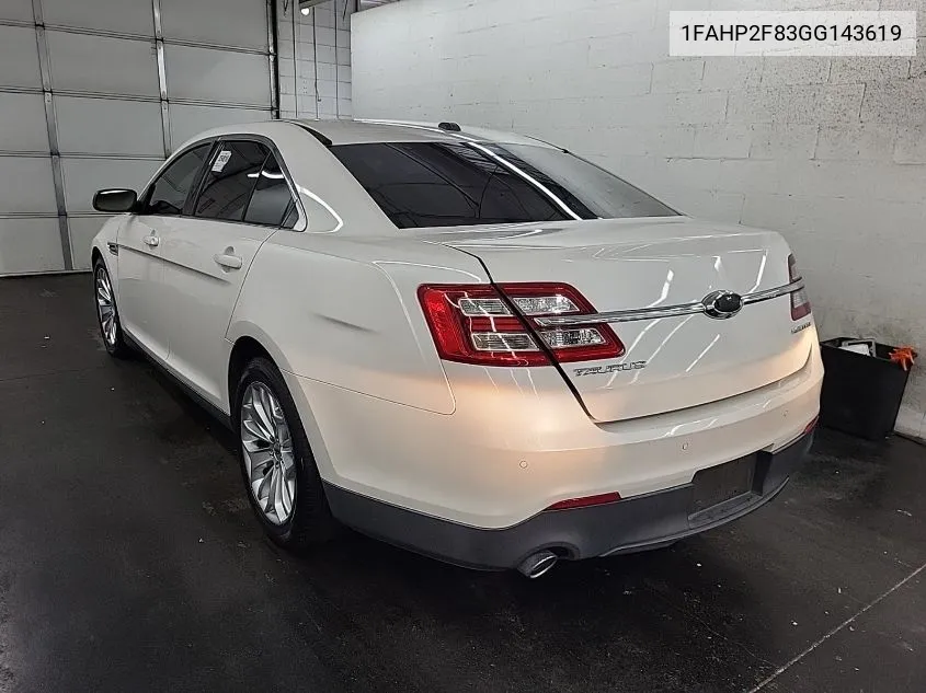 2016 Ford Taurus Limited VIN: 1FAHP2F83GG143619 Lot: 40105261