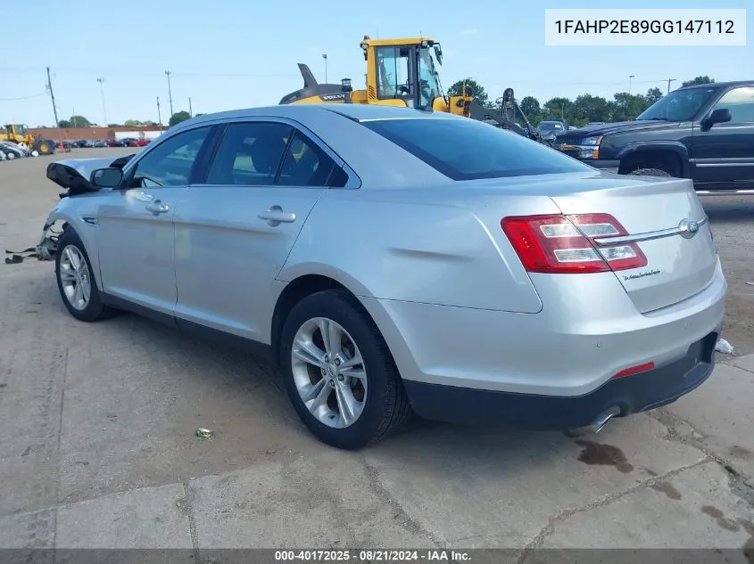 2016 Ford Taurus Sel VIN: 1FAHP2E89GG147112 Lot: 40172025