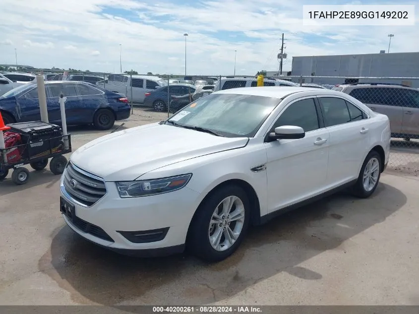 2016 Ford Taurus Sel VIN: 1FAHP2E89GG149202 Lot: 40200261