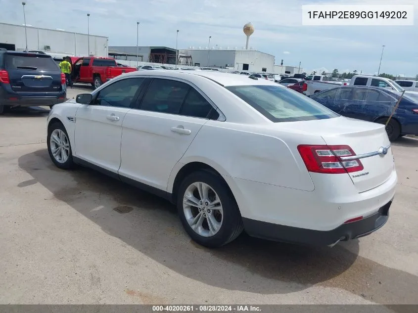 2016 Ford Taurus Sel VIN: 1FAHP2E89GG149202 Lot: 40200261