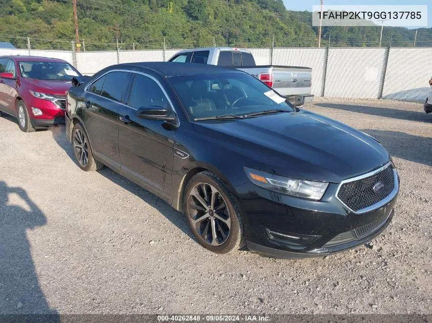 2016 Ford Taurus Sho VIN: 1FAHP2KT9GG137785 Lot: 40262848