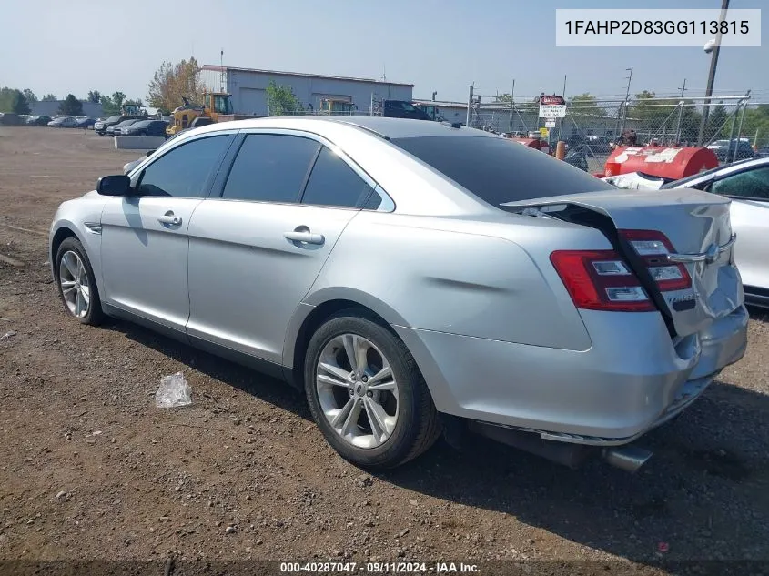 1FAHP2D83GG113815 2016 Ford Taurus Se