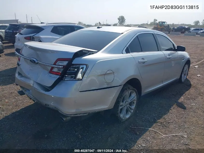 2016 Ford Taurus Se VIN: 1FAHP2D83GG113815 Lot: 40287047