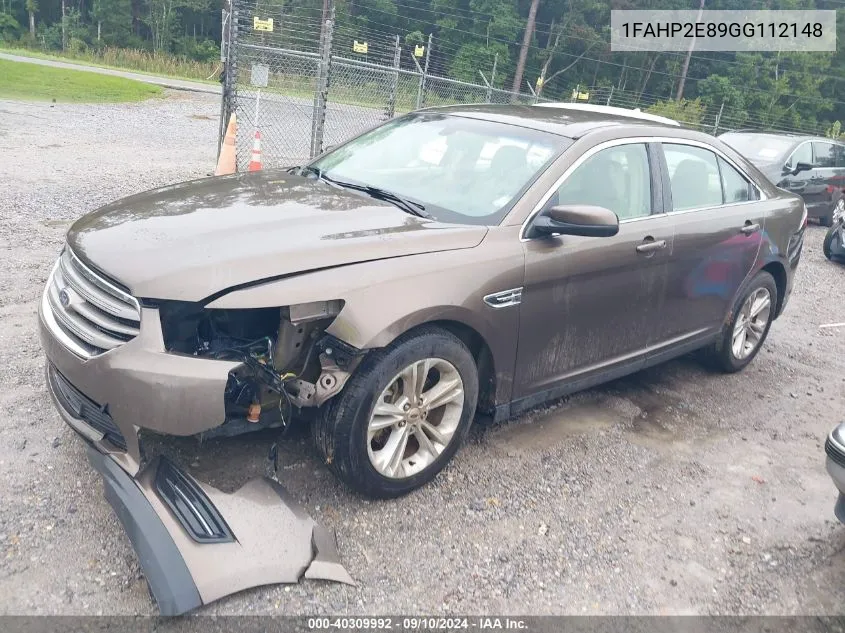 2016 Ford Taurus Sel VIN: 1FAHP2E89GG112148 Lot: 40309992