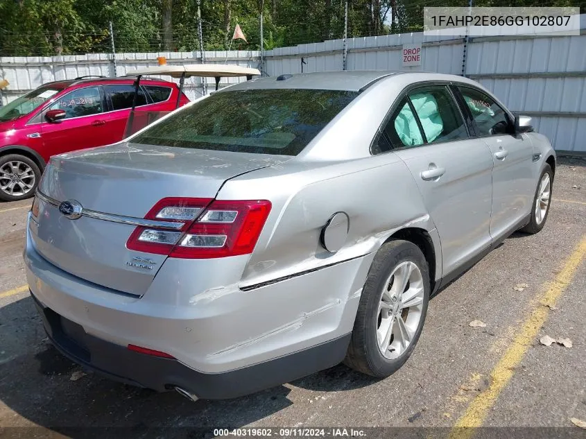 2016 Ford Taurus Sel VIN: 1FAHP2E86GG102807 Lot: 40319602