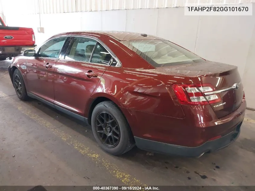 2016 Ford Taurus Limited VIN: 1FAHP2F82GG101670 Lot: 40367390