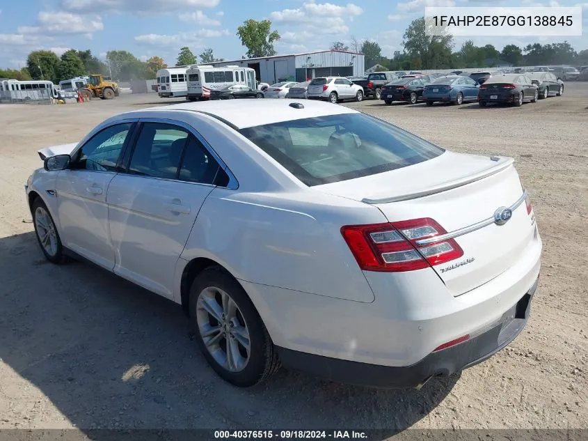 2016 Ford Taurus Sel VIN: 1FAHP2E87GG138845 Lot: 40376515