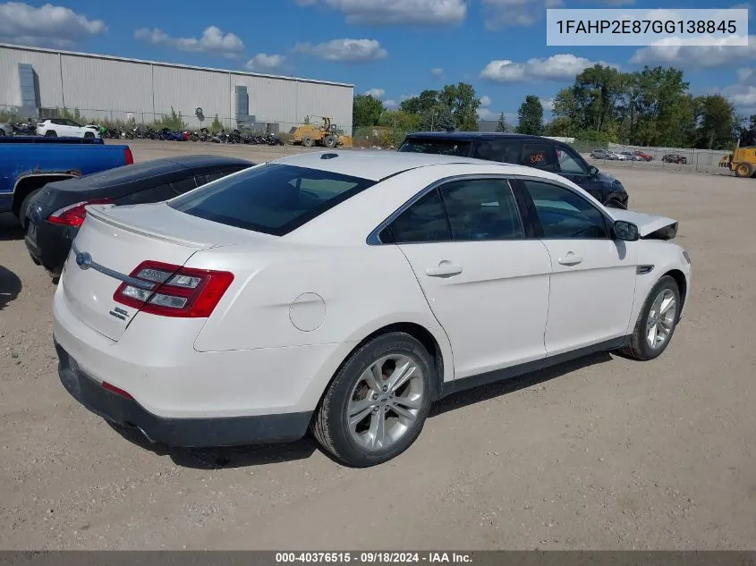 2016 Ford Taurus Sel VIN: 1FAHP2E87GG138845 Lot: 40376515