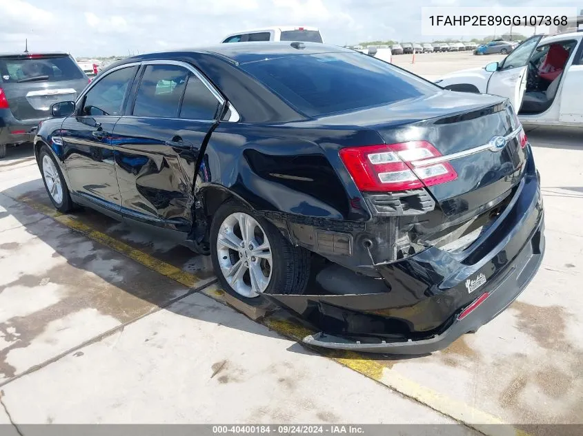 2016 Ford Taurus Sel VIN: 1FAHP2E89GG107368 Lot: 40400184