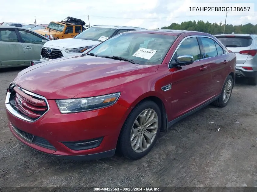 2016 Ford Taurus Limited VIN: 1FAHP2F88GG138657 Lot: 40422563