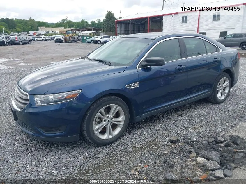 2017 Ford Taurus Se VIN: 1FAHP2D80HG140455 Lot: 39450525