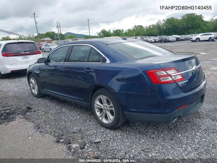 2017 Ford Taurus Se VIN: 1FAHP2D80HG140455 Lot: 39450525